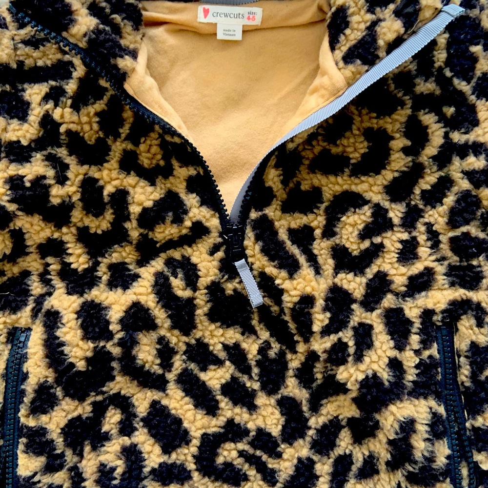 Super cozy leopard fleece pullover